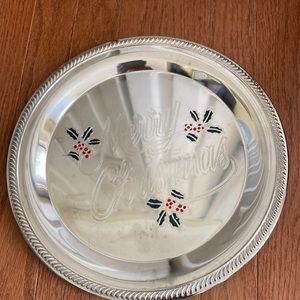 Vintage Silver Plate Christmas Tray